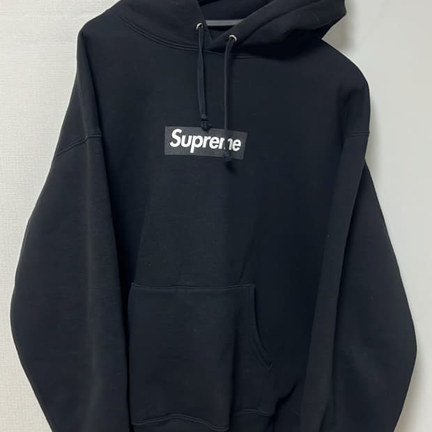슈프림 서울 박스로고 후드 스웨트셔츠 블랙 - 23FW [M]