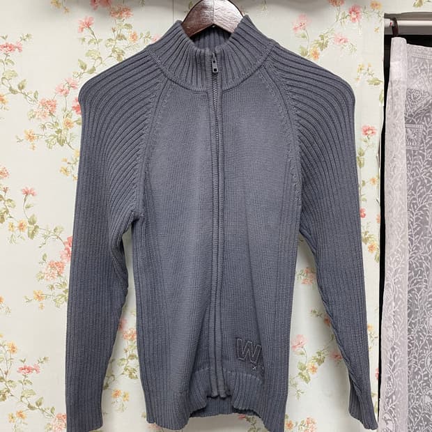 슬림핏 니트 집업