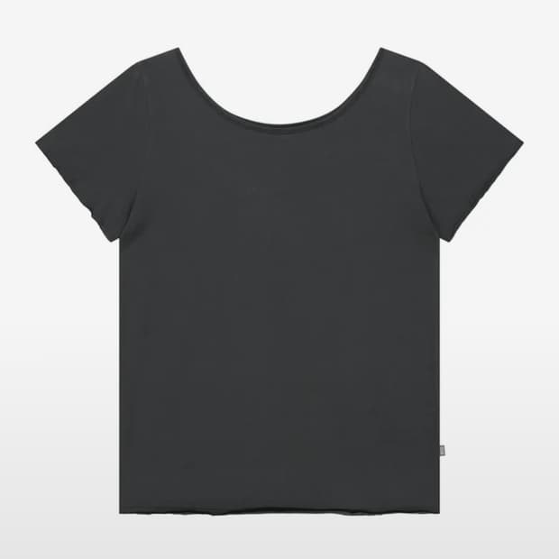 코이세이오 038 루즈 오프 숄더 티셔츠 차콜