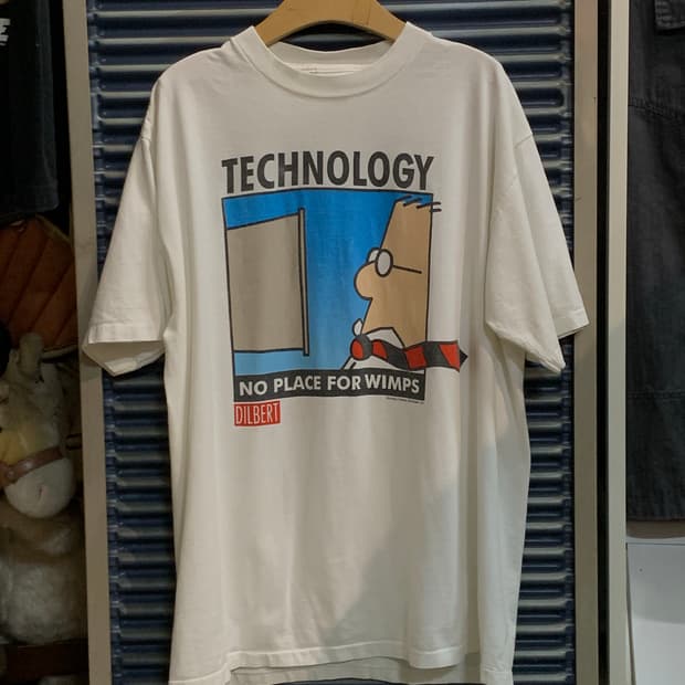 90s DILBERT 프린팅 티셔츠
