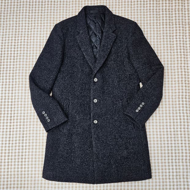 코모도스퀘어 헨링본 울 코트 남자100