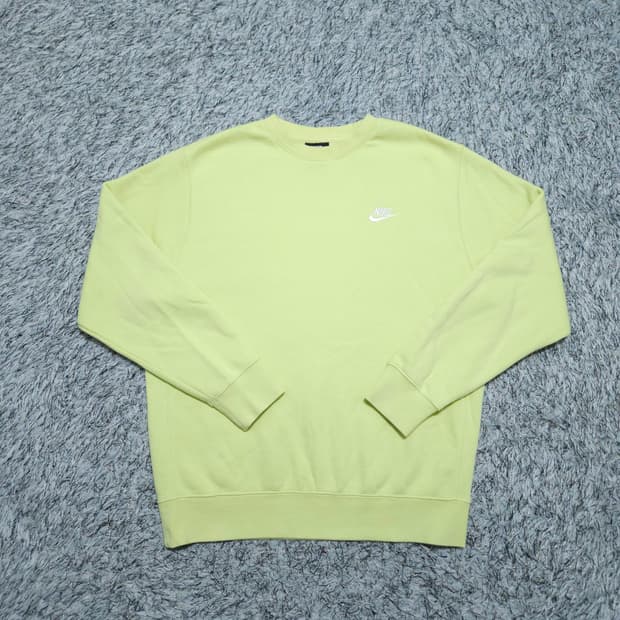 나이키)100 남자 기모맨투맨 라임 / 왕눈이샵