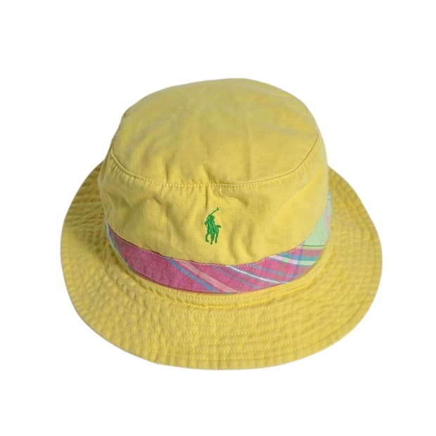 POLO) 폴로 랄프로렌 마드라스 플래드 밴드 코튼 버킷햇