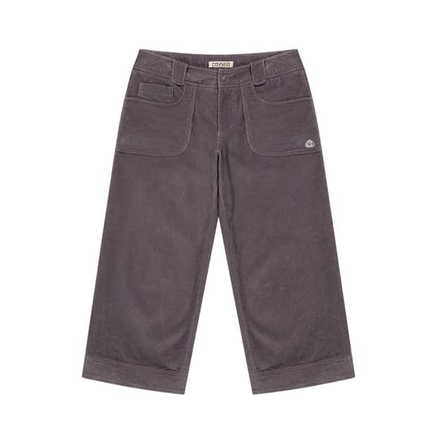 코이세이오 코듀로이 카프리 팬츠 퍼플 그레이