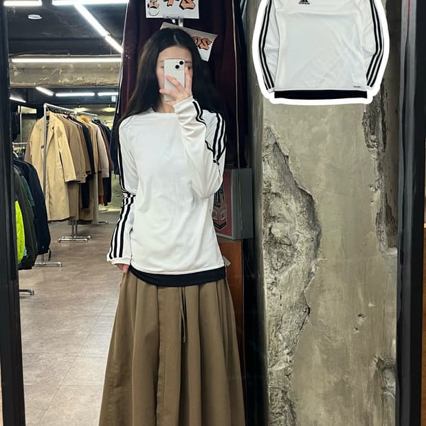 아디다스 기능성 긴팔티 화이트 95 #csz3585