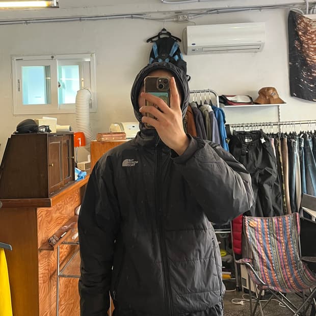 노스페이스 2way 후드 경량패딩 