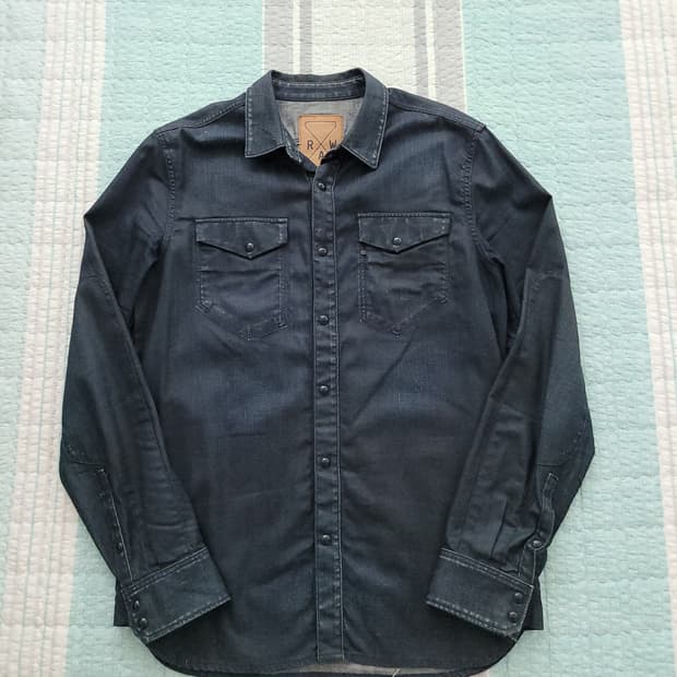 지스타로우 G star raw essential 에센셜 블랙코팅 데님셔츠