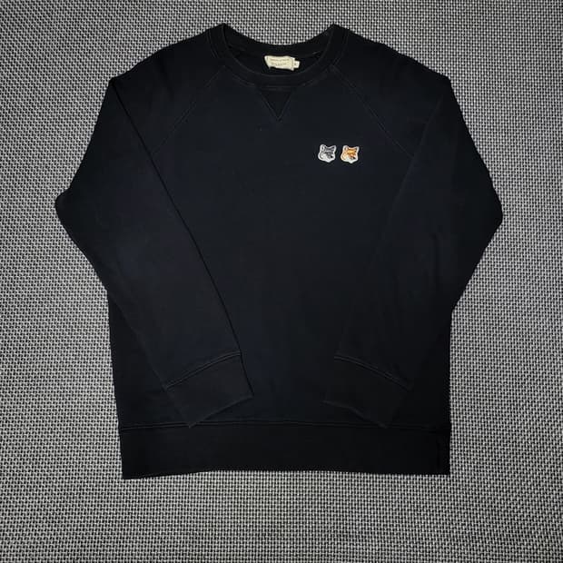 메종 키츠네 더블 폭스 헤드 패치 클래식 스웨터셔츠 맨투맨 (M)