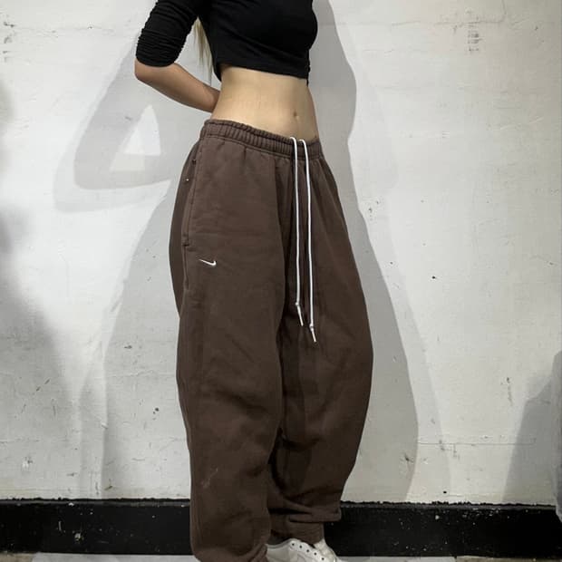 나이키 초코 브라운 스웻 팬츠 조거 추리닝 바지 L
