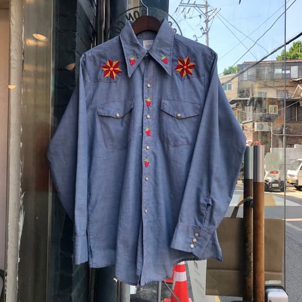 70s Bigmac chambray shirt-M