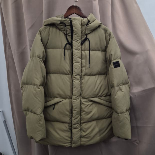 Lee 하프기장 립스탑 후드 패딩 M