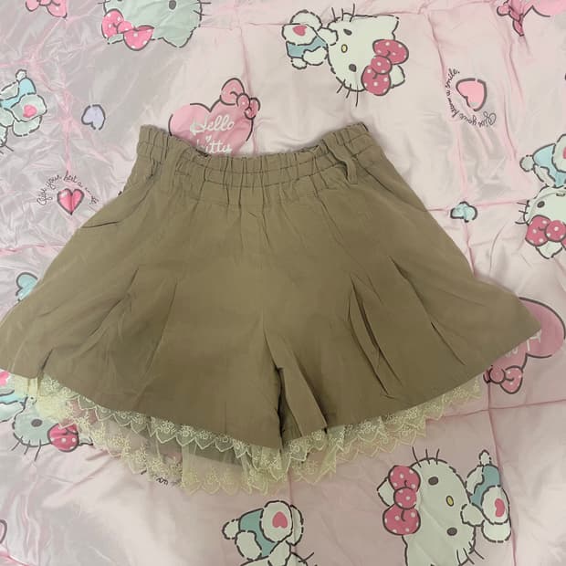 일브 라떼갸루 레이스 큐롯 팬츠 반바지 히메갸루빈티지리즈리사엑시즈팜핀터