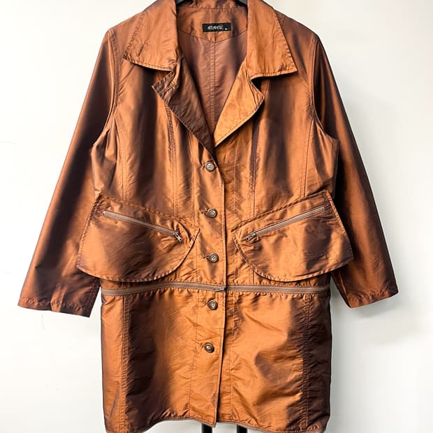 Atlantic 90's 컨버터블 나일론 새틴 자켓