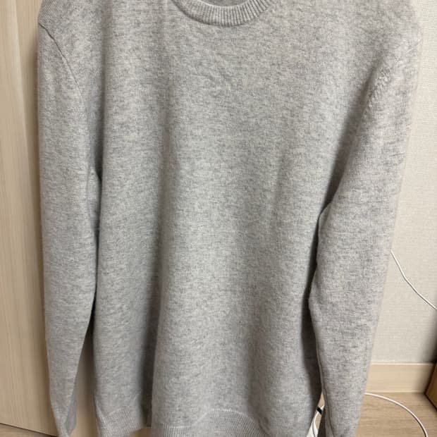 빈폴 캐시미어 100% 크루넥 니트 라이트 그레이