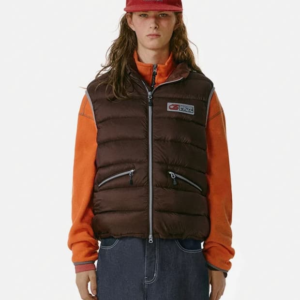 테켓 패딩 베스트 브라운 경량 패딩조끼 M사이즈