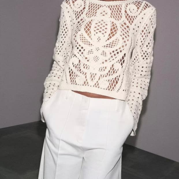 ZARA 자라 크로셰 니트 탑