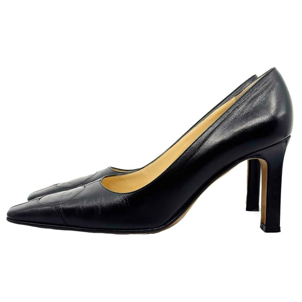 Chanel CC Logo Square-toe Pumps/ 36.5