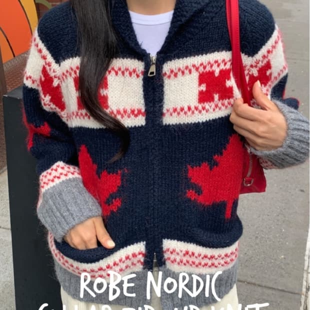 어베인 울캐시미어 집업가디건