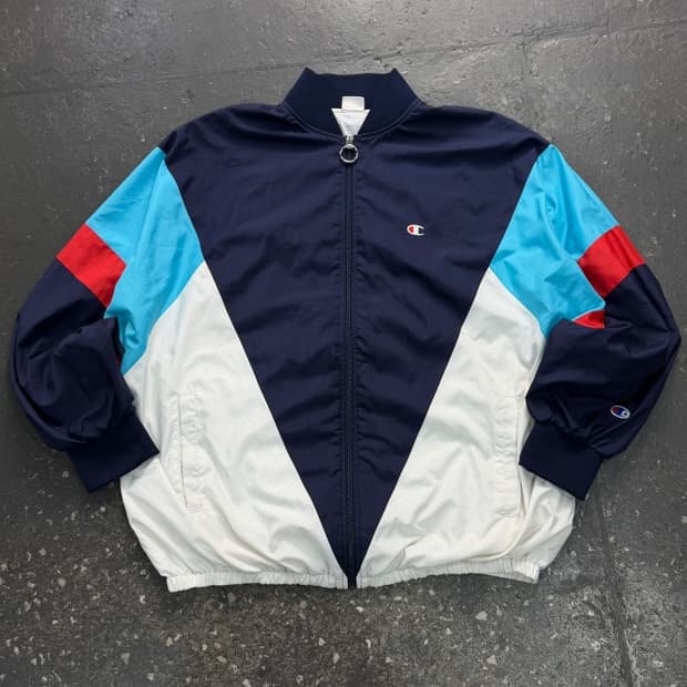 100 챔피언 오버핏 올드스쿨 바람막이 