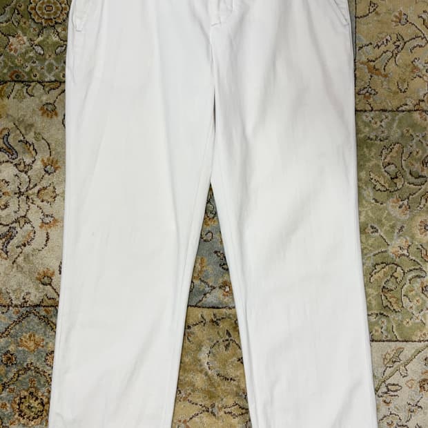 90s 헬무트랭 아카이브 몰스킨코튼 밀리터리 화이트 트라우저