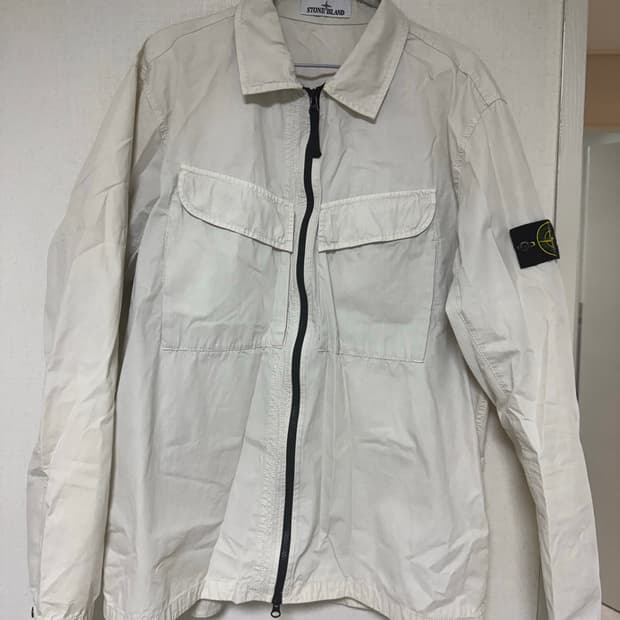 스톤 아일랜드 101WN 브러쉬드 코튼 캔버스 올드이펙트 오버셔츠 라이트