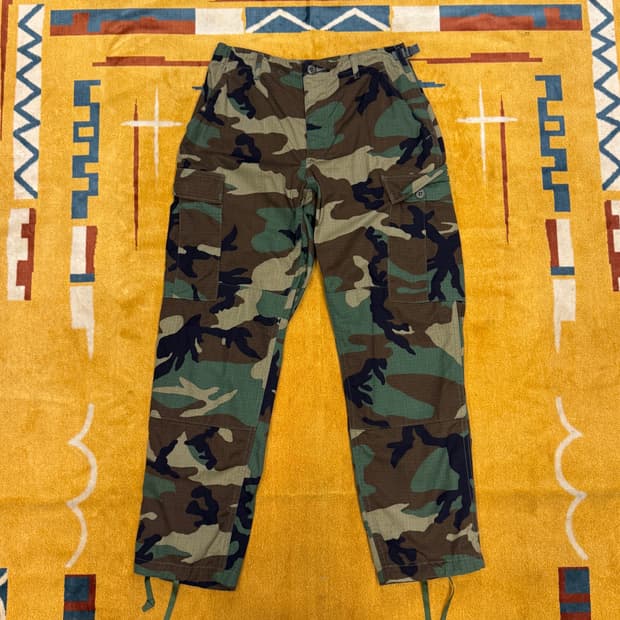 S/S 90s 우드랜드 카모 패턴 오리지널 밀리터리 카고 팬츠 N