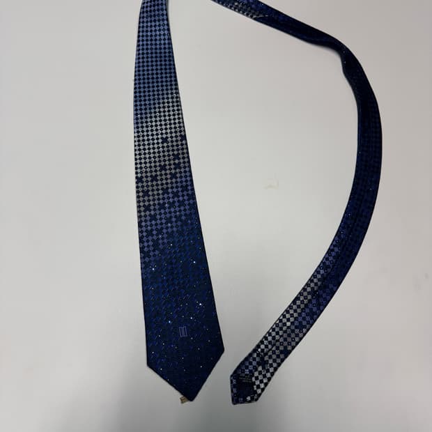 닥스 Daks 패턴 실크 넥타이 블루