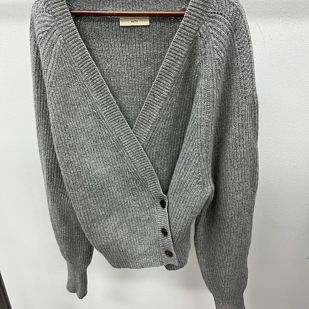 여) 렉토 사선 가디건니트 