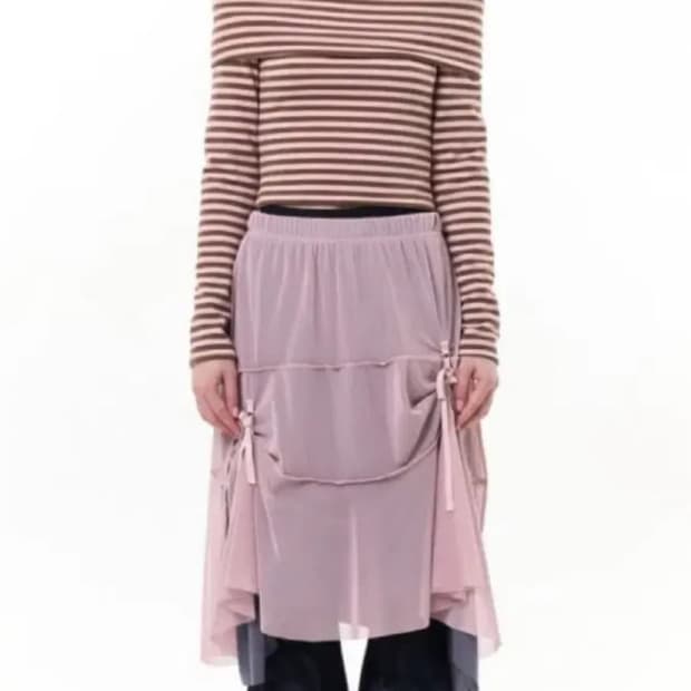 TENSE DANCE 탠스댄스 Layered mesh skirt 파히섬