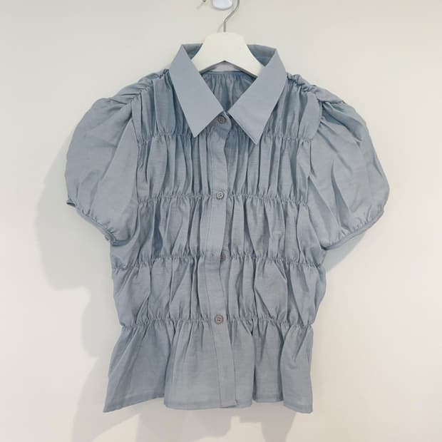 세이지블루 블라우스