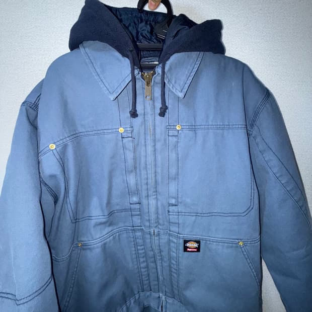 슈프림 X 디키즈 워크 자켓 24 FW 라이트 블루 XL사이즈