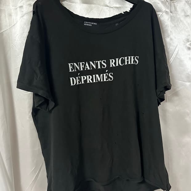 ERD 디스트레스드 로고 티 블랙