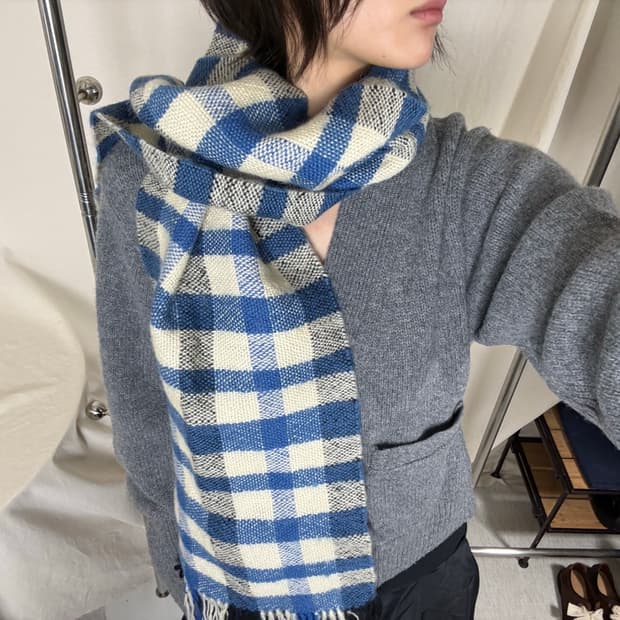 와이드 체크 머플러