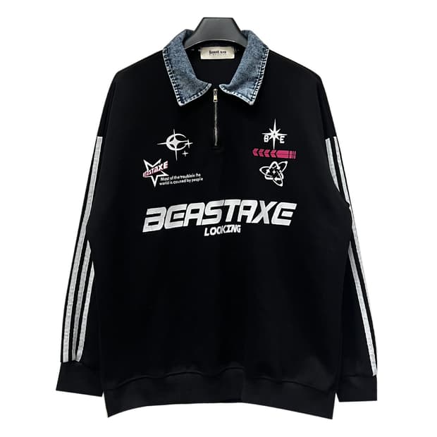 VTG Beast axe 하프집업 맨투맨 2XL