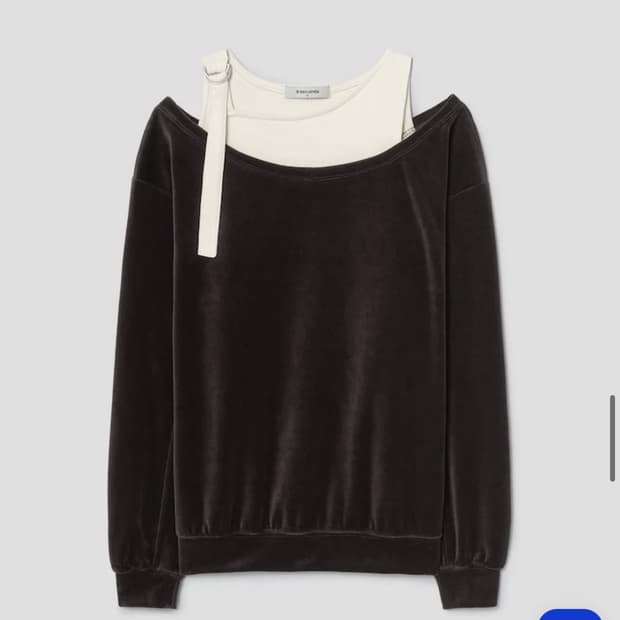 에잇세컨즈 레이어드 벨벳 저지탑 브라운