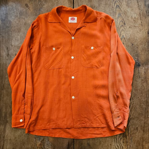 60s 빈티지 pilgrim 개버딘 셔츠 자켓 