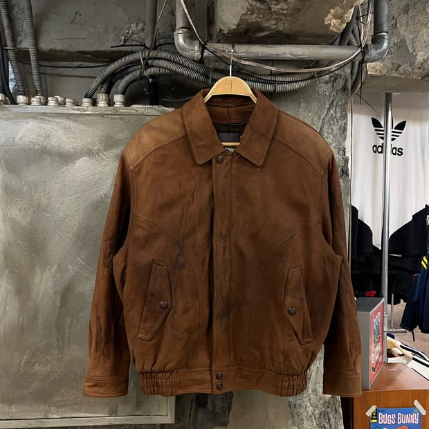 빈티지 양가죽 스웨이드 자켓 브라운 100 #csz2638