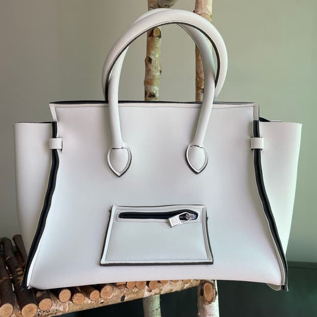 [Made in Italy] 세이브마이백 네오프렌 토트백 화이트