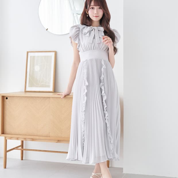 rosemuse 로제뮤즈 쉬폰 플리츠 드레스 양산형 지뢰계 스나계 걸리