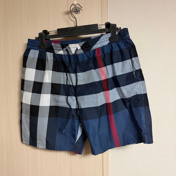 버버리 스윔 쇼츠 체크 반바지 XL