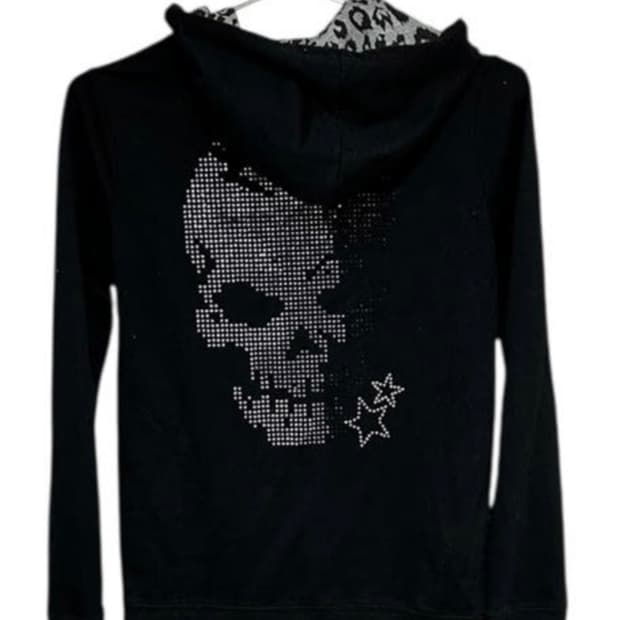 punk 펑크 큐빅 해골 skull 호피 레오파드 딱붙 슬림핏 후드집업