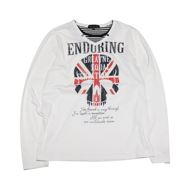 스컬 프린팅 롱슬리브