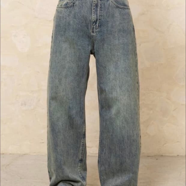 비긴202 플레어핏 중청 워시드 데님