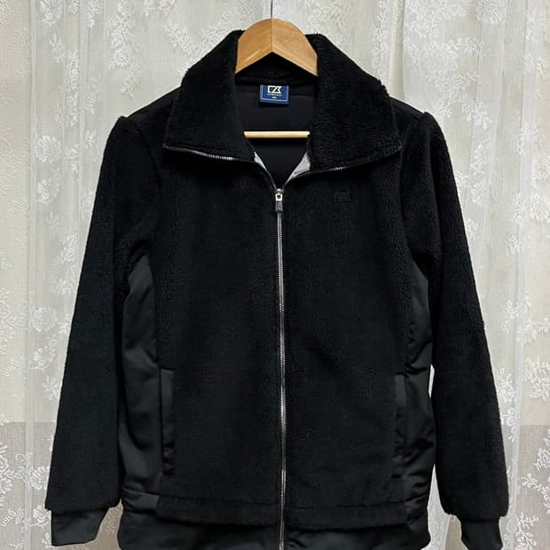 100) 커터앤벅 여성 구스다운 방풍 자켓 블랙