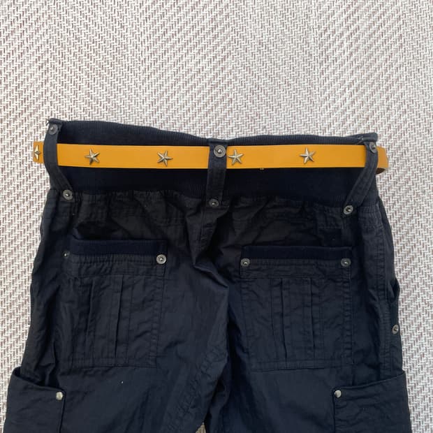 빈티지 스타 골드버클 레더밸트 