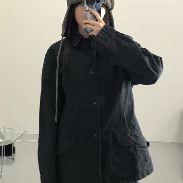 JPN 블랙 코튼 자켓