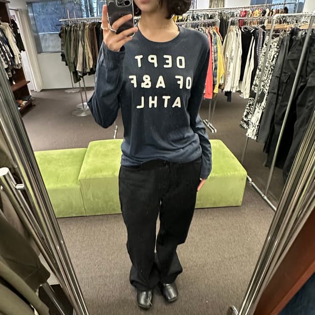 M)아베크롬비 vintage 그래픽 네이비 롱슬리브