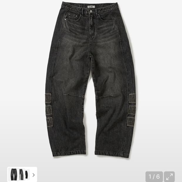카락터 Vintage emblem denim pants / Black 0