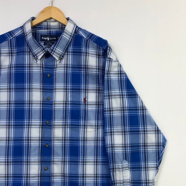 Xxl 폴로 체크 빅셔츠