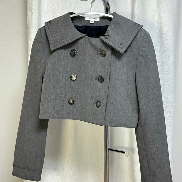 빈티지 세일러 카라 크롭 자켓